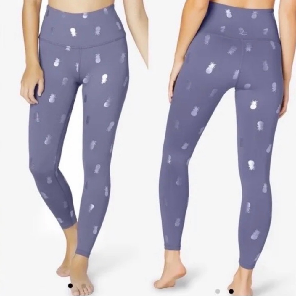 BEYOND YOGA Dusty Filet Pineapple Print High‎ Waisted Midi Leggings Size S